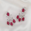 Medium Sized Earrings With Oval Shaped Rubies