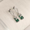 Emerald Earrings With Flower
