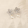 Flower Studs With Pearl Drops