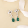 Small Earrings With Green Drop