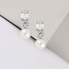 Emerald and Round Shaped Cubic Zircons With Pearl Drop