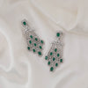 Long Earrings With Emerald Stones