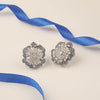 Flower Studs With Blue Stones Around