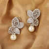 Butterfly Earrings With Pearl Drops