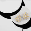 Flower Earrings With Yellow Zircons