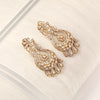 Gold Polish Long Earrings With Drops