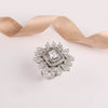 Cocktail Flower Ring With Emerald Center and Double Border