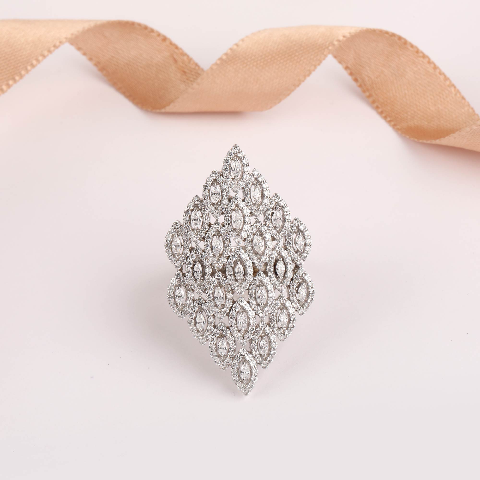 Cluster of Marquise Cocktail Ring