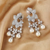 Long Earrings With Three Pearl Drops