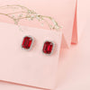Ruby Emerald Shaped With Cubic Zircon Border