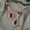 Long Earrings With Two Pear Shaped Ruby
