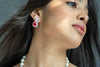 Emerald Shaped Solitaire Tops With Cushion Shaped Ruby