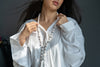 Pearl Long Necklace with Diamond Rings