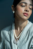 Pearl Necklace with Clustered Diamonds Pendant