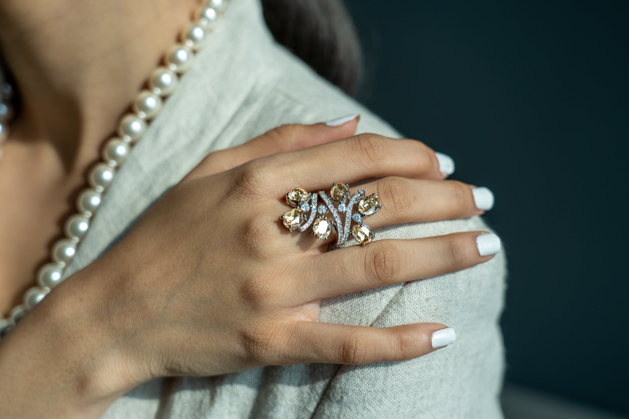 Cocktail Ring with Stones